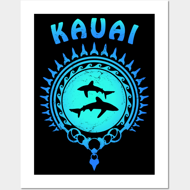 Kauai Oceanic Whitetip Sharks Wall Art by NicGrayTees